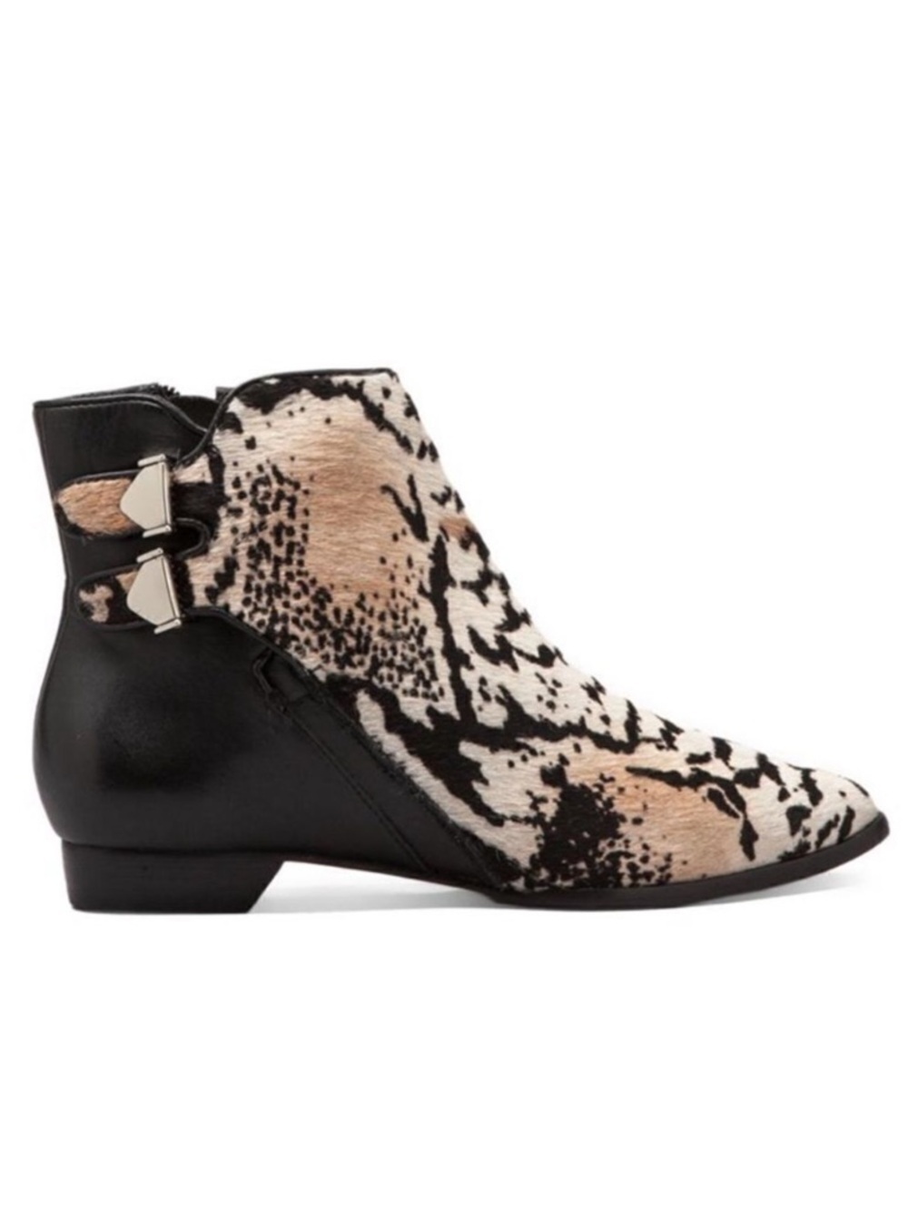 10 Crosby Derek Lam leather / hair calf ankle boot